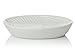 Comfify Designer 4-Piece Ceramic Bath Accessory Set | Includes Liquid Soap or Lotion Dispenser w/Premium Metal Pump, Toothbrush Holder, Tumbler, Soap Dish | Zen Garden | Alpine White