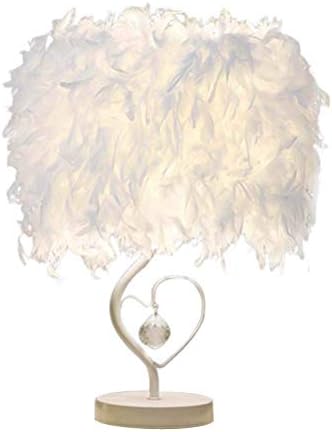 Feather lamp,White Beside Table lamp for Bedroom,Children,Wedding,Birthday,Vintage Deco Desk Light (B)