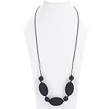 Silicone Teething Necklace - 12 Color Choices - Baby Safe For Mom To Wear - BPA-Free Beads To Chew - Stylish & Natural 