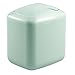 mDesign Modern Plastic Square Mini Wastebasket Trash Can Dispenser with Swing Lid for Nursery Changing Table, Countertop, Tabletop - Dispose of Wipes, Tissues, Cotton Swabs - Mint Green