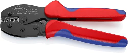 KNIPEX PreciForce 97 52 34 SB Blister Crimping Tool with Multi-Component Handles 220 mm