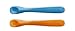 Spuni - First Baby Spoon for 4 Months Onwards, Bouncing Blue and Oops! Orange, 2 Pack