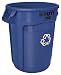 Rubbermaid Commercial Products FG263273BLUE BRUTE Heavy-Duty Round Recycling/Composting Bin, 32-Gallon, Blue Recycling primary