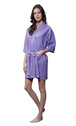 Turquaz Linen Lightweight Knee Length Waffle Kimono