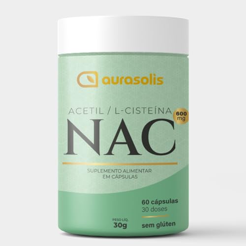 NAC N-Acetil L-Cisteína 600mg Aurasolis 60 Cápsulas | Antioxidante
