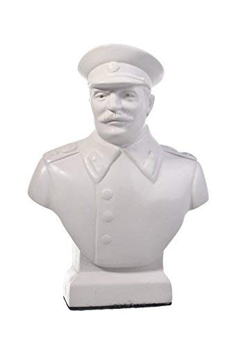 Soviet Russian USSR Leader Joseph Stalin Marble Bust Statue Sculpture 12,5 cm white