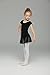 Girls' Dance Leotard Ruffle Short Sleeve by Mdnmd ,Black,(Tag 120) Age 4-6