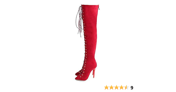 Amazon.com: MayBest - Botas de tacón de aguja para mujer con cordones y  cremallera : Ropa, Zapatos y Joyería