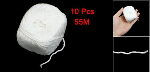 eDealMax 10 piezas de algodÃ³n que ata el paquete de cuerdas Guita Plaza Cable Hilo Blanco 55M 180 pies
