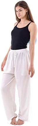 OaSa Womens Ocean Side Drawstring Pant Cover Up (White)