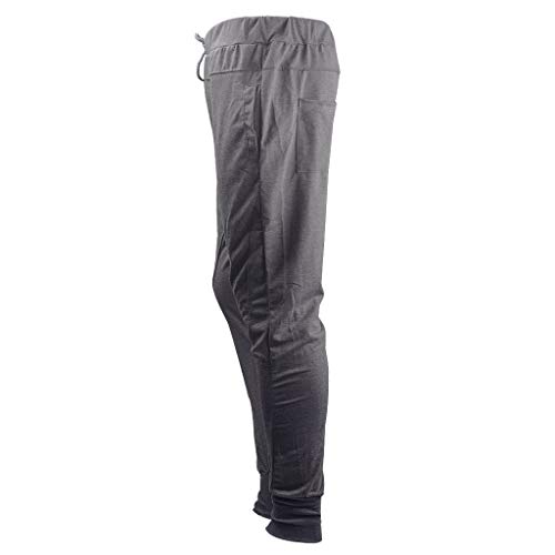 Allywit Mens Casual Summer Joggers Solid Pocket Drawstring Long Pants Quick DryingTrousers Gray