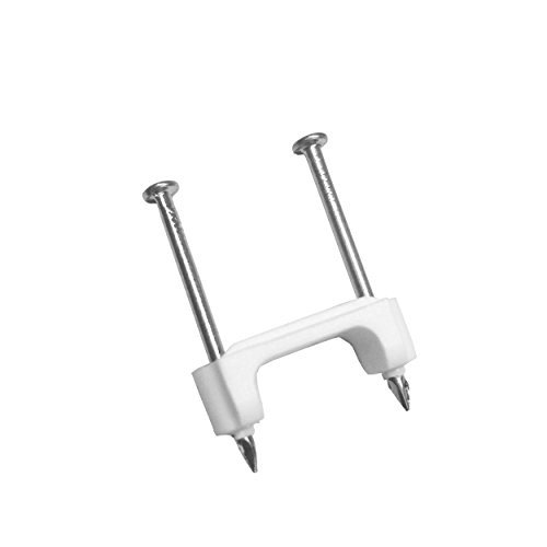 Gardner Bender PS-175ZN Plastic Staple, ¾ Inch, Secures Romex, UF & (NM) Non-Metalic Cable, Polyethylene - UV Resistant, Splinter Free, Application: 14/3, 12/3, 10/3 (NM) Cable, 100 Pk, White