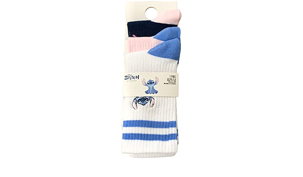 Primark Limited - Pack 3 Calcetines de Lilo y Stitch Blanco, Rosa y Azul  Marino - Con Licencia Oficial - para Mujer UK 4-8 EUR 37-42: Amazon.es: Ropa