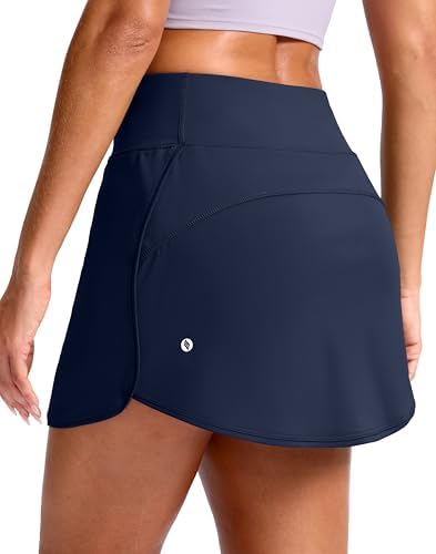 CRZ YOGA Dolphin Golf Skirts for Women A Line High Waisted Casual