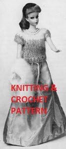 Vintage KNITTING & CROCHET PATTERN 770, Dolls Clothes, Evening Blouse (skirt & stole not included) PRINT ON DEMAND, WHITE PAPER
