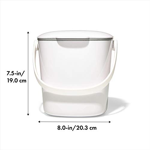 OXO Good Grips EasyClean Compost Bin White 0.75 Gal/2.83 L
