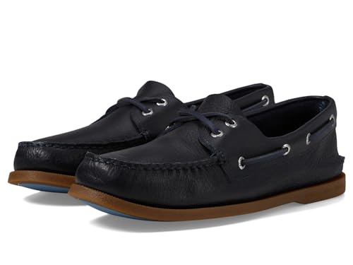 Sperry Mens Shoes Men’s Authentic Original 2-Eye Seasonal Boat Shoe, Navy Leather, 6.5