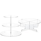 2 Pcs Acrylic Cupcake Stand Set Including 3 Tier