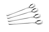 Hiware Stainless Steel Ice Cream Spoon, Long Handle Tea Spoon, Iced Tea/Coffee Mixing Spoons - Espresso Deluxe/Bistro, 8.5-inch, Set of 4