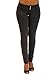 Premium Stretch Cotton Butt Lifting, Levanta Cola, Skinny Leg Premium French Terry Fashion Moleton in Asphalt Size S