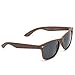 WearMe Pro Faux Wood Reflective Color Lens Horn Rimmed Sunglasses (Dark Wood Print/Black Lens, 54)