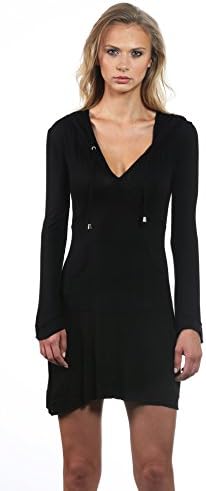 Earth Mermaid Mini Dress- Women's Hooded Lifestyle Dress (Large, Black)