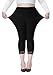 Cheapestbuy Vangee Women's Plus Size Lace Trim Soft Modal Cotton Leggings Workout Tights Pants Cropped Length