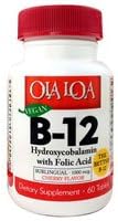 Hydroxycobalamin B-12 with Folic Acid, 1000 mcg, with Folic Acid 60 tabs (Pack