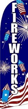 Swooper Flag Fireworks 2- 11 FOOT HIGH X 2.5 FOOT WIDE