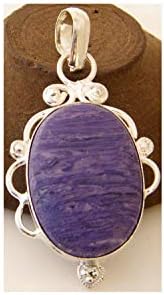 RASIYO Charoite Pendant, Designer Pendant, Silver Plated Pendant, Handmade Pendant Jewelry, AH-11667