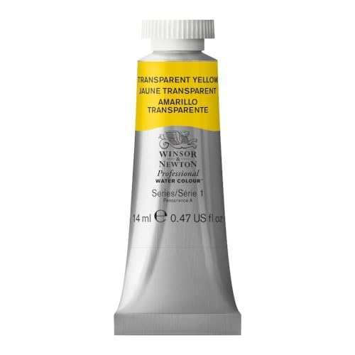 Winsor & Newton 0105653 Professional Aquarellfarbe, lebendige Wasserfarben in Kuenstlerqualitaet, hohe Farbbrillanz & Leuchtkraft, lichtecht, Archivqualitaet, 14ml Tube - Transparentgelb