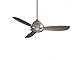 Minka-Aire F516-BN Downrod Mount, 3 Silver / Pewter Blades Ceiling fan with 50 watts light, Brushed Nickel