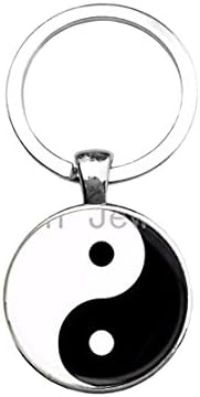 CUZSTX1OM1 Tai ji yin yang Key Chain Chinese Taoism Ancient Eight Diagrams Keychain