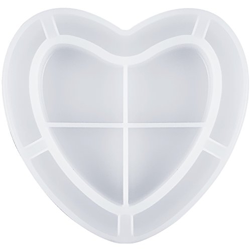 Funshowcase 6.3" Heart Ashtray Resin Silicone Mold for Polymer Clay, Resin Epoxy Crafting Projects Large