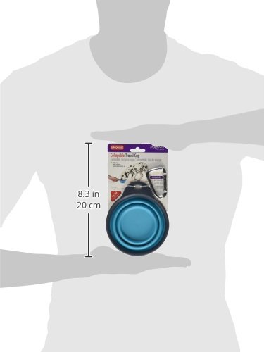 Dexas Popware for Pets Collapsible Travel Cup, Small, Gray/Blue