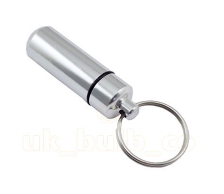 3Pcs 49*17mm Pill Box Keyring-Waterproof Aluminum Travel Pill Holder Keychain Portable Mini Pill Box Case Bottle Container Sliver Color
