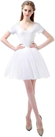 YuShengTang Women's Classic Three Layered Tulle Tutu Skirts Princess Dance plinth Super Fluffy Ballet Costumes White