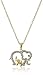 Amazon Collection Gold Plated Silver Open Elephant with Baby Pendant Necklace, 18