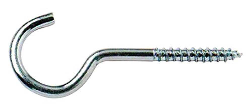Merriway BH04777 (10 Pcs) 60 mm (2.1/2 Inch) BZP Steel Screw-In Ceiling Hook - Pack of 10 Pieces