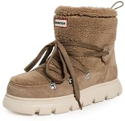 Amazon.com | Hunter Wanderer Short Sherpa Snow Boot White Willow