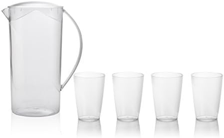Ou Premium Design- Pitcher Kit + 4 Glasses- Clear