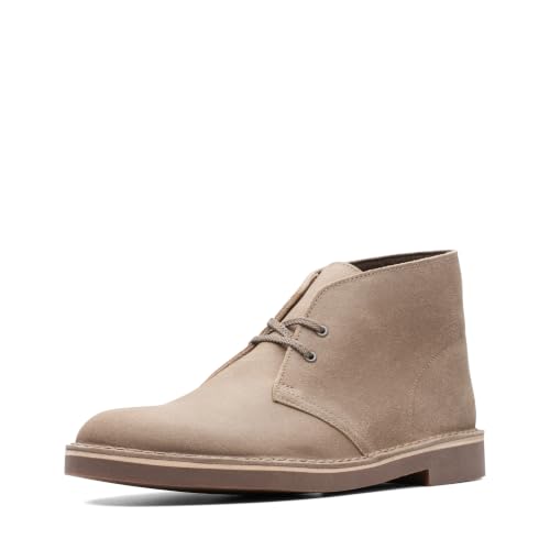 Clarks mens Bushacre 2 Chukka Boot, Taupe Distressed Suede, 12 US