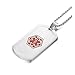 BAIYI Medical Alert ID Necklace Stainless Steel Matte Dog Tag for Men Women 24 inch Free Engraving