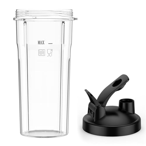 22Oz / 650ml Blender Big Cups Replacement with Drinking lid, Compatible with KOIOS BL219B, BL328B, BL337B, BL309B Smoothies Blender