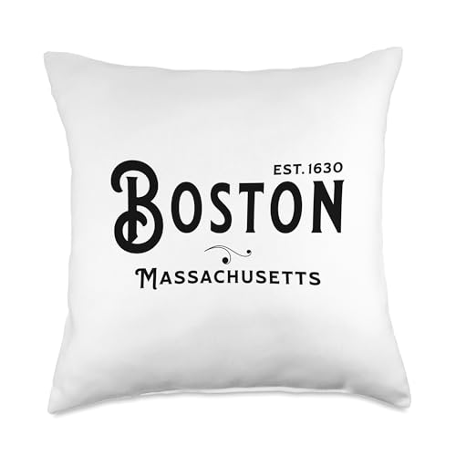 Vintage Merch MA Souvenir Visit Boston Massachusetts Throw Pillow