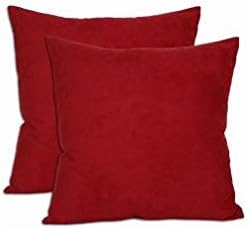 Amazon Com 18 Inch Red Microsuede Throw Pillows Set Of Two