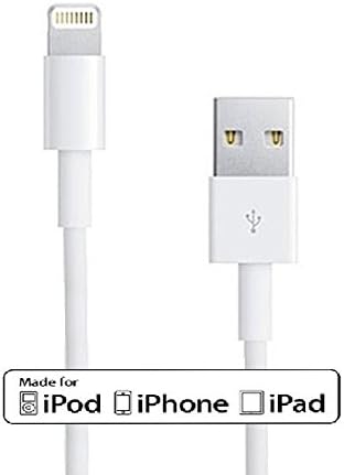 Lightning Cable, 6ft White Lightning 8-Pin to USB Charger Sync and Charging for iPhone 7/6/6s/5/5S/5C, iPad Mini 1/2/3, iPad 4, iPad Air 1/2 - 2 Meters
