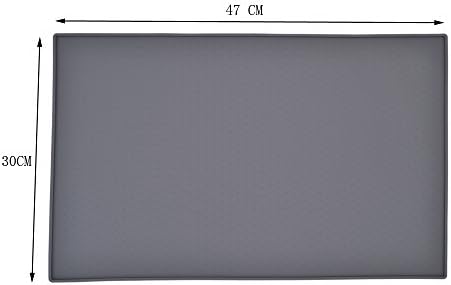 WQYK Waterproof Pet Feeding Mat with Lip FDA Food Grade Silicone Non Slip Pet Bowl Mat for Cats Dogs 19" x 11.5"
