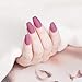 Umillars 24pcs Pure Color Coffin Nails Matte False Gel Nails Art Tips Sets Full Cover Medium False Nails for Ballerina Cosplay Office Lady (Mauve)