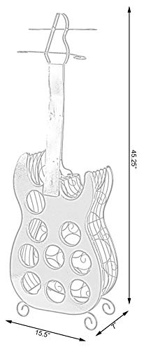 Vintiquewise-Decorative-Wine-Holder-Vintage-Wood-and-Metal-Guitar-Shaped-9-Bottle-Freestanding-Large-Red